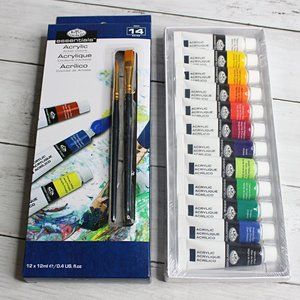Royal & Langnickel Acrylic Tube Paints and Brush 14 Pc Artist Set